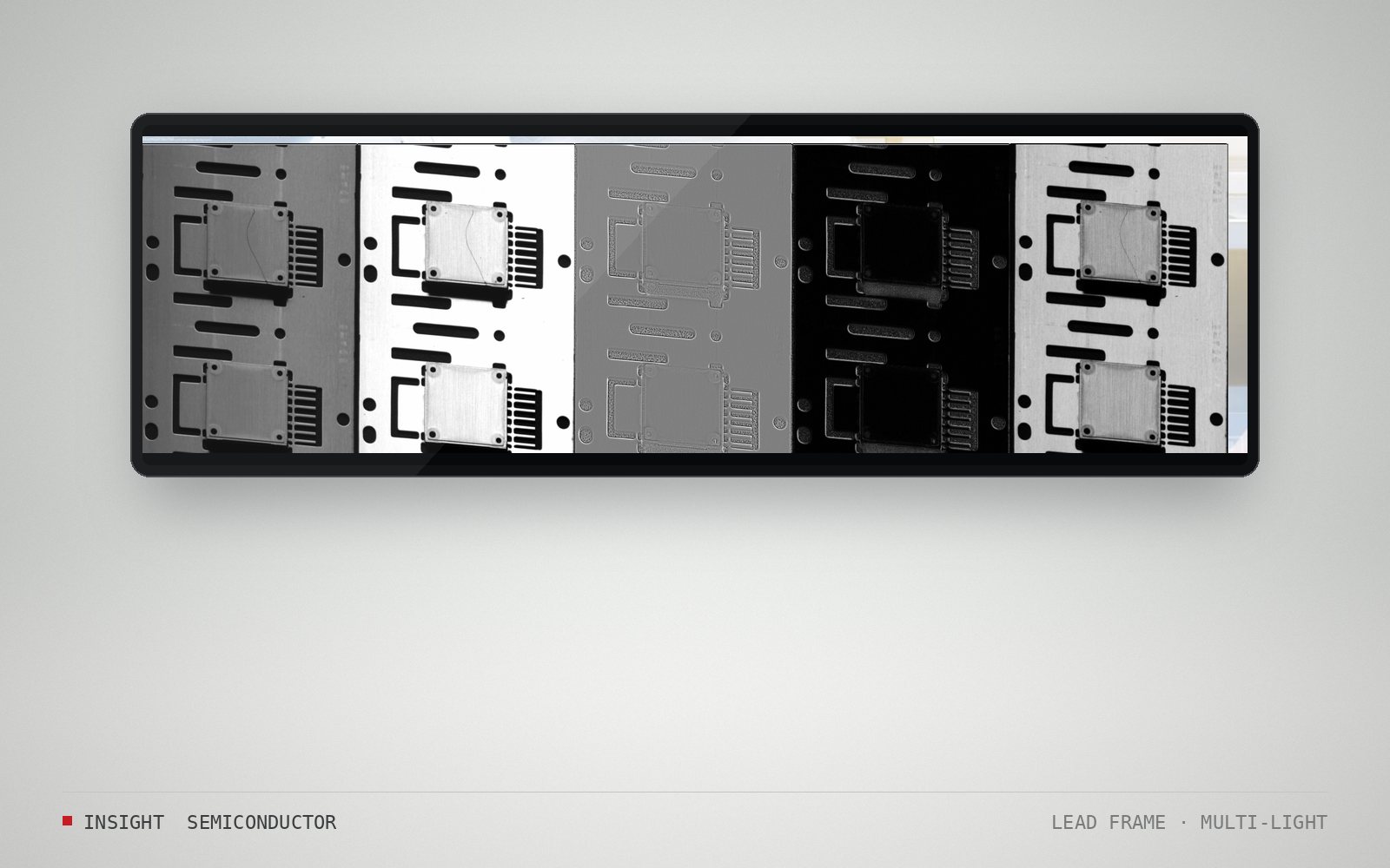 Lead frame inspection: one scan, five images — separating scratches and dents from glare